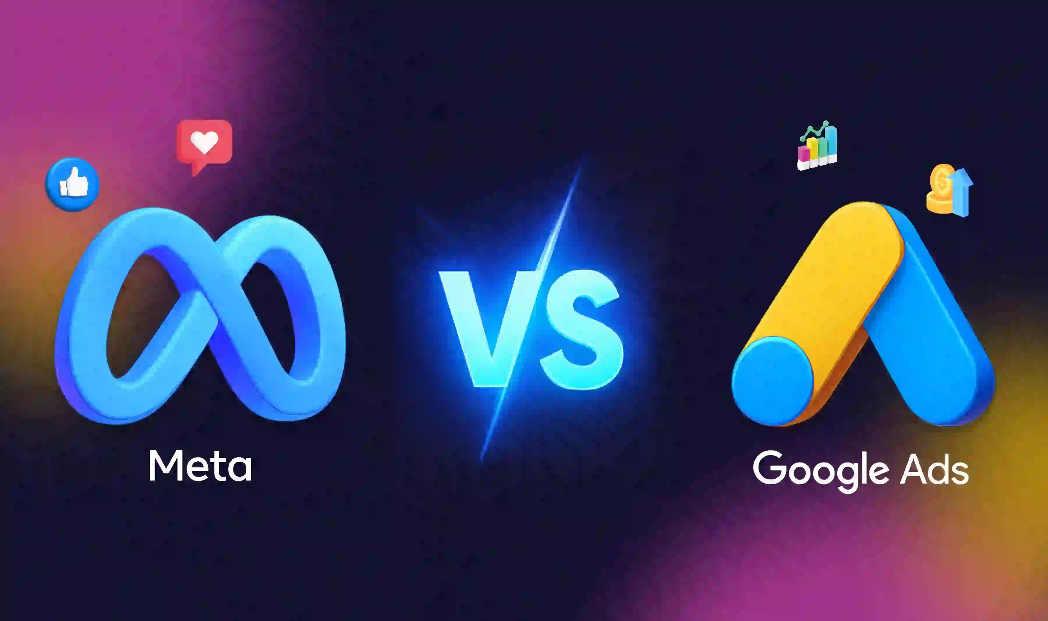 Imagen donde aparecen los logotipos de Meta Ads y Google Ads